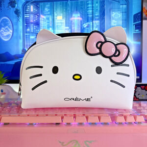 The Creme Shop Hello Kitty Makeup Travel Bag White Pink Bow Pouch Case Sanrio